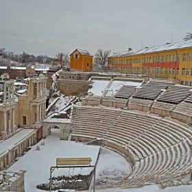 Малко сняг на Античния театър