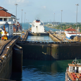 Gatun Locks,Panama Canal exit to Atlantic Ocean