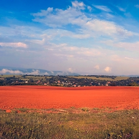 Селска панорама от 3 кадъра