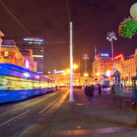 Zagreb by night... day of parliamentary elections.