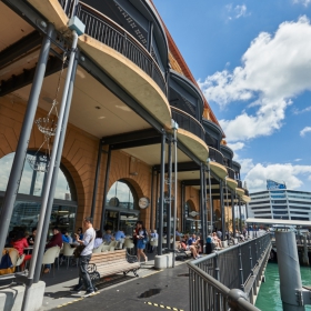 Auckland Port Ferry Building Pier side Cafe