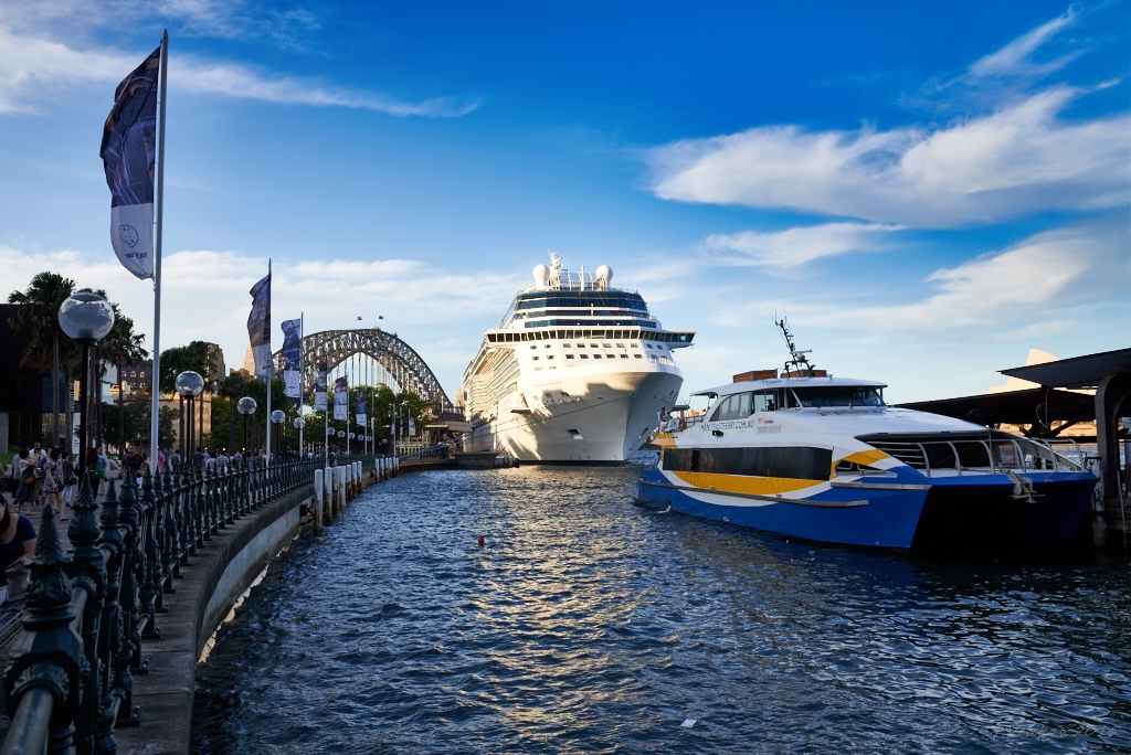 Circular Quay,Overseas Passenger Terminal&Celebrity Solstice at sunset