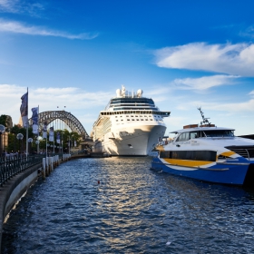 Circular Quay,Overseas Passenger Terminal&Celebrity Solstice at sunset