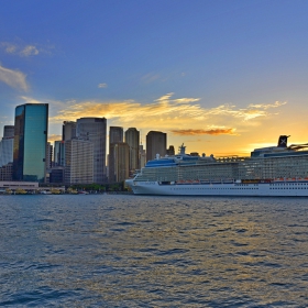 Sunset over Circular Quay,Sidney Harbour