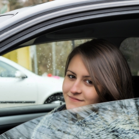 Smile in a car!