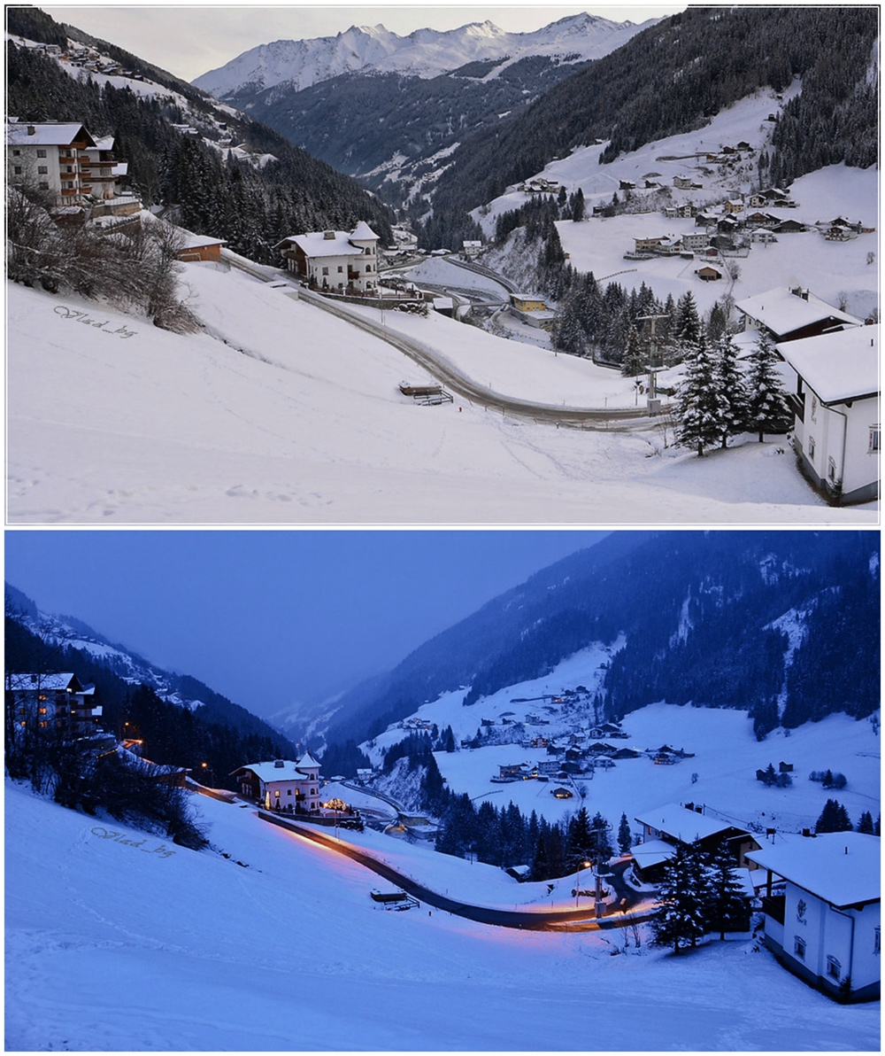 Day and night in the Alps