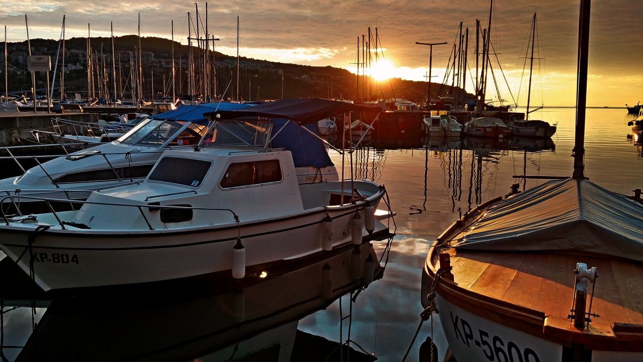 Sunset over the Yacht Marina