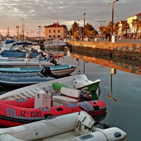 Sunset over Koper's Yacht Marina