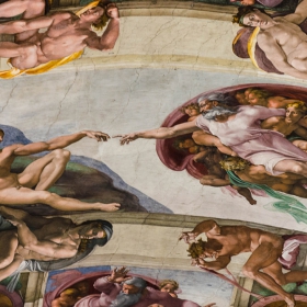 Сътворението на Адам - Микеланджело, 1511 г.Сикстинската капела