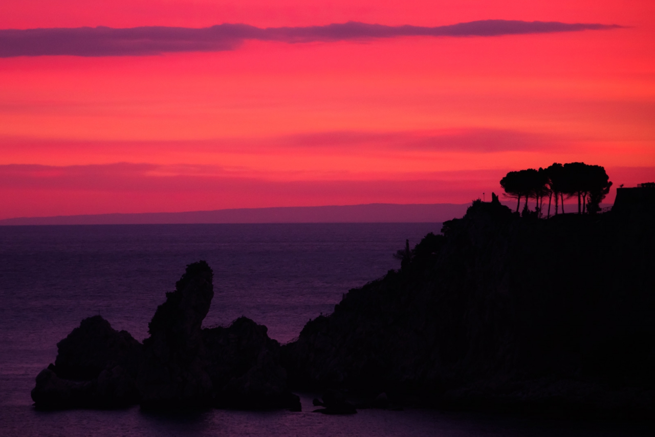 Sunset above Capo Taormina, Sicily