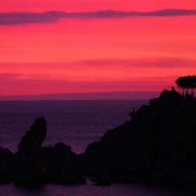 Sunset above Capo Taormina, Sicily