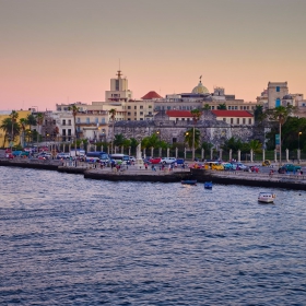 Sunset over Malecon Bulevard