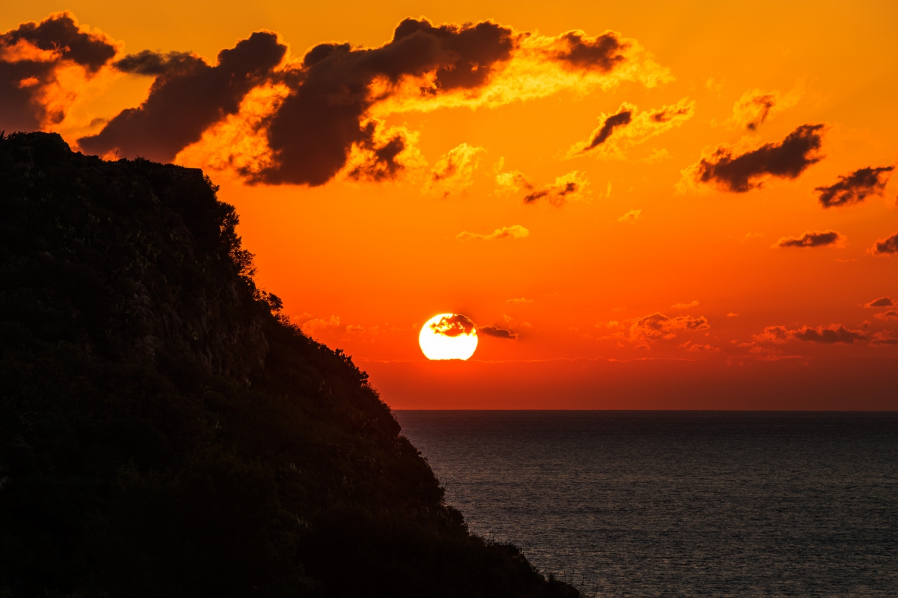 Sunrise above Isola Bella, Sicily