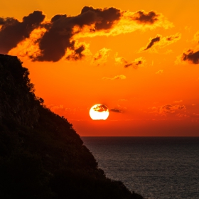 Sunrise above Isola Bella, Sicily