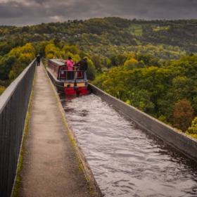 Pontcysyllte Aqueduct, Wales - две кликвания, моля