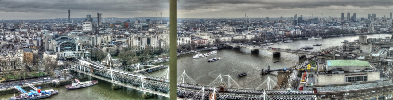 Темза - панорамно от London Eye