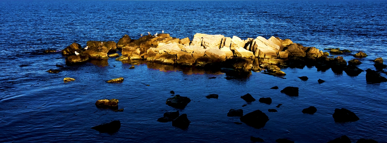 illuminated island