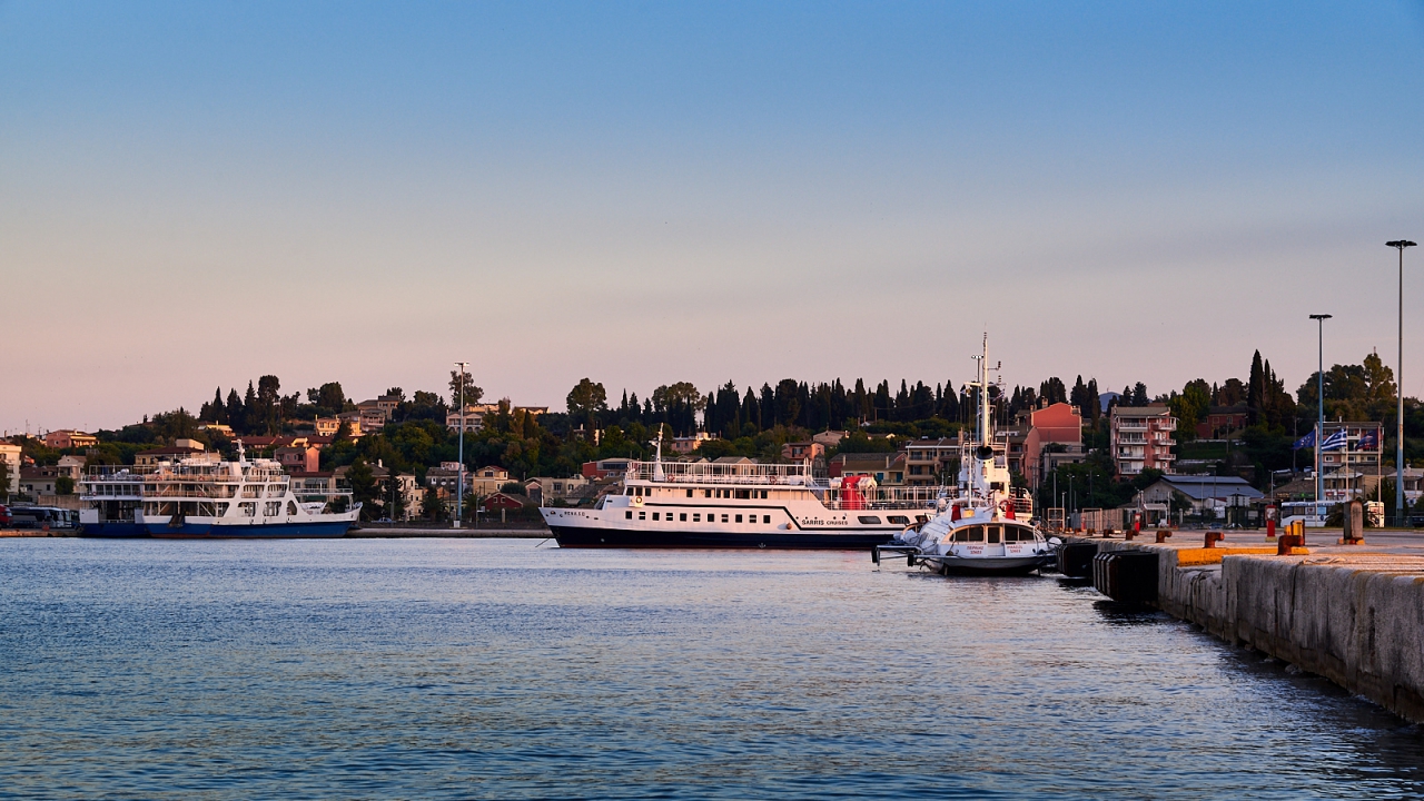 Sunset over the port