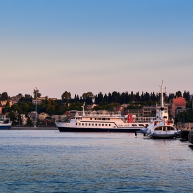 Sunset over the port