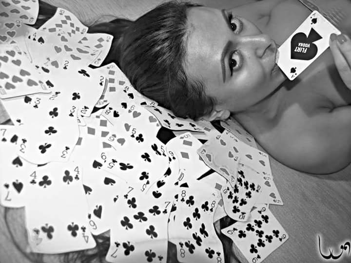 Woman and cards