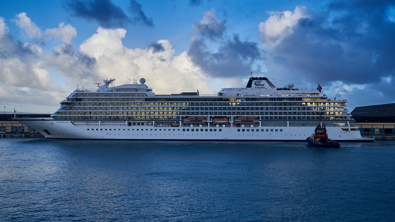 Viking Sea departing Bridgetown,Barbados