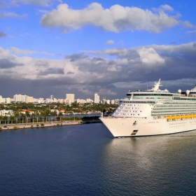 Navigator of the seas entering Miami port