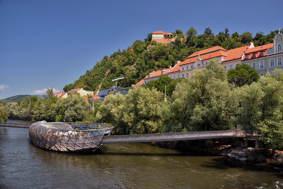 Murinsel and Schlosberg, Graz