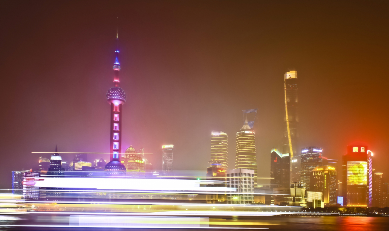 Mist, Fog, and Speed. LuJiaZui, Shanghai