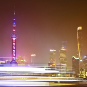 Mist, Fog, and Speed. LuJiaZui, Shanghai