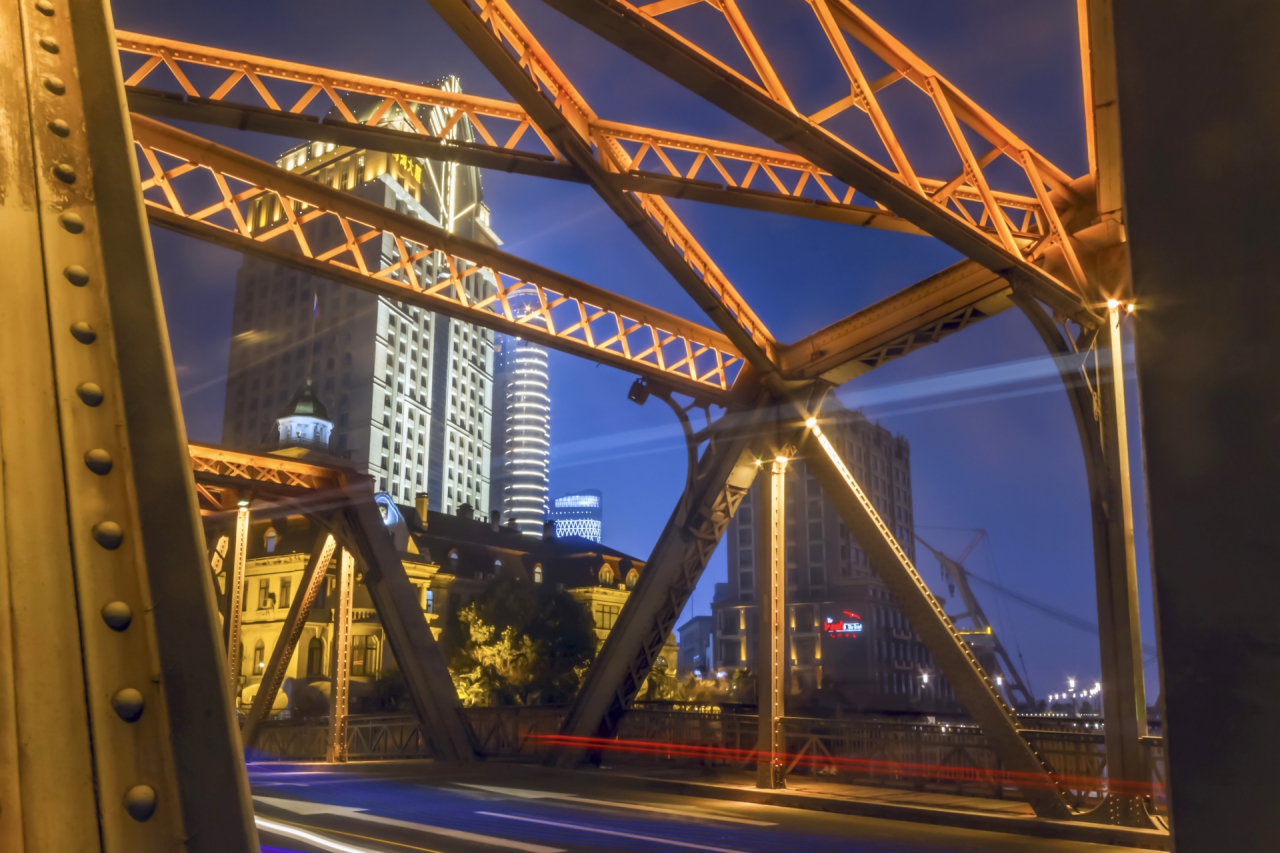 Waibaidu Bridge, Seagull on the Bund, Hyatt on the Bund, Russian Consulate, Shanghai