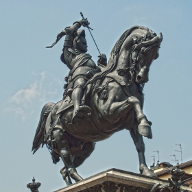 Turin, The statue of Emanuele Filiberto, Piazza San Carlo, Sculptor Carlo Marochetti 1805-1867