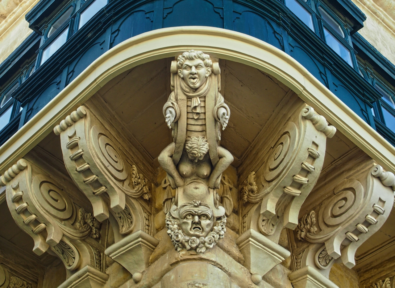 Gargoyle under the balcony of the Grandmaster's palace, Valetta, Malta